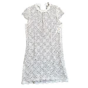 NEW Milly White Crochet Lace Floral Overlay Dress Cover Up Size 6